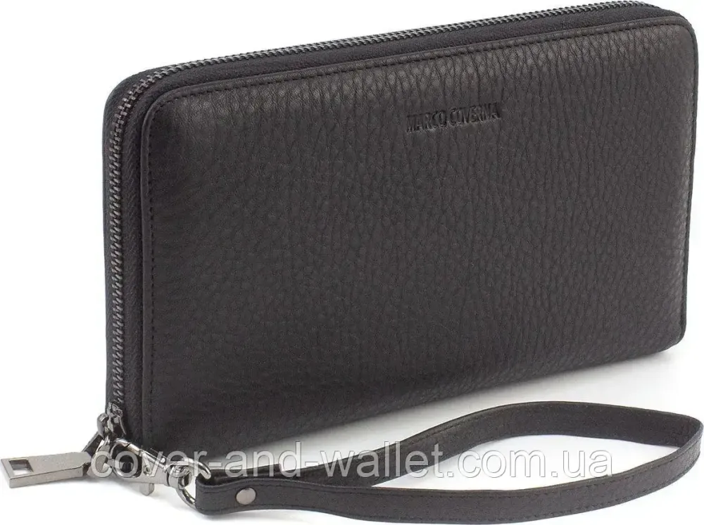 Солідний чоловічий гаманець клатч із натуральної шкіри на блискавці Marco Coverna 5901Q Київ - фото 1