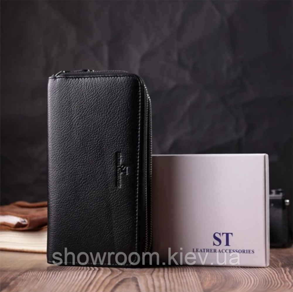Мужская кожаная барсетка, клатч на два отделения Leather Collection (721) Киев - изображение 4