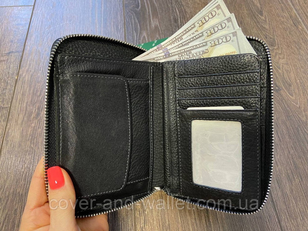 Невеликий чоловічий гаманець на блискавці з відділенням для паспорту MD 7M-117 Київ - фото 5