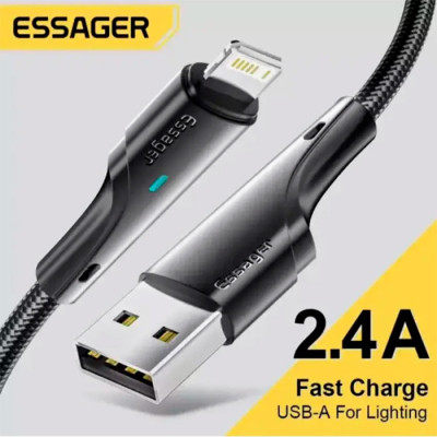 Дата кабель USB 2.0 AM to Lightning 1.0m 2.4A black Essager (EXCL-LS01) Винница - изображение 8