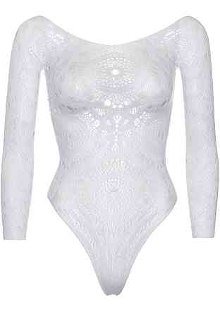 Еротичне боді-бодістокінг Leg Avenue Snap crotch thong back teddy White S/M Sex Aura Київ