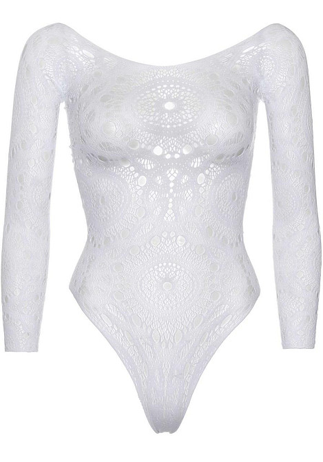 Еротичне боді-бодістокінг Leg Avenue Snap crotch thong back teddy White S/M Sex Aura Київ - фото 3