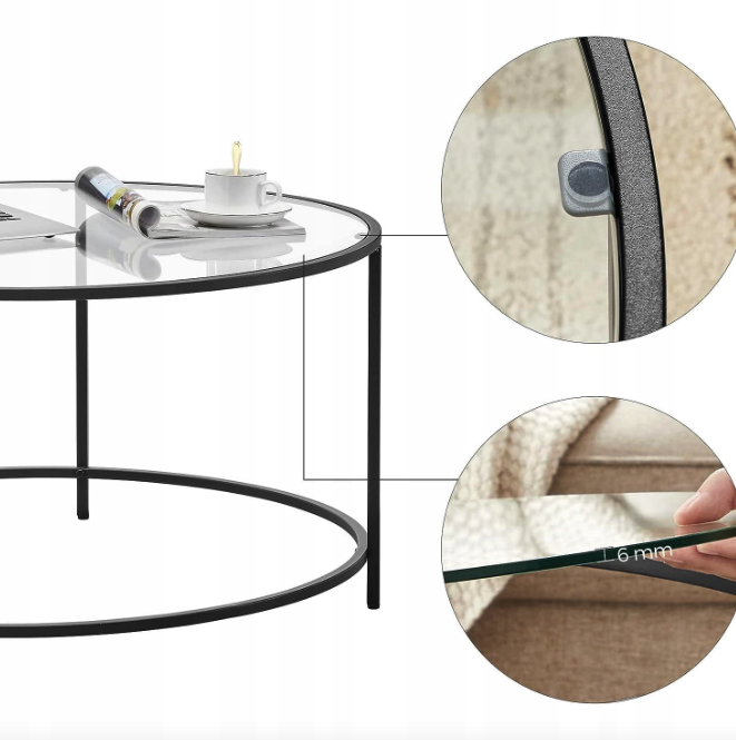 Журнальний столик Leobert Oskar круглий з скляною стільницею Киев - изображение 5