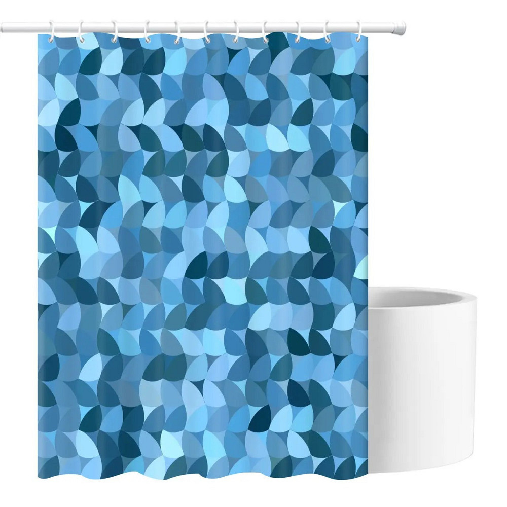 Шторка для ванны из полиэстера водонепроницаемая Bathlux 180x180 см с кольцами, занавеска для ванной комнаты Каменец-Подольский - изображение 3