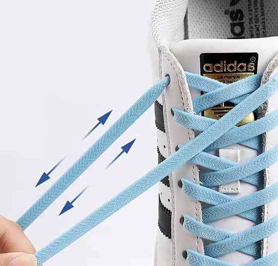 Шнурки еластичні без зав'язок з пластиковими фіксаторами Блакитний Смела