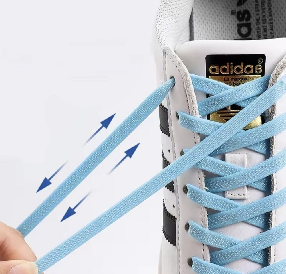 Шнурки еластичні без зав'язок з пластиковими фіксаторами Блакитний Смела - изображение 3