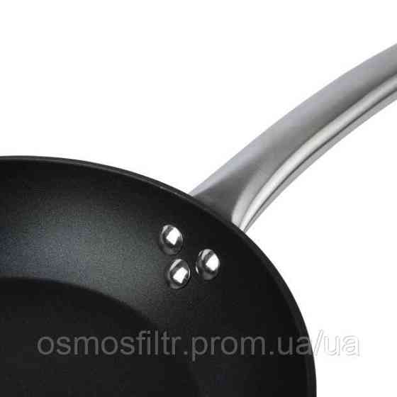 Сковорода Axentia Blackline Ø 24 см ручка нерж аллюминиевая антипригарное покрытие PTFE (135650) Киев