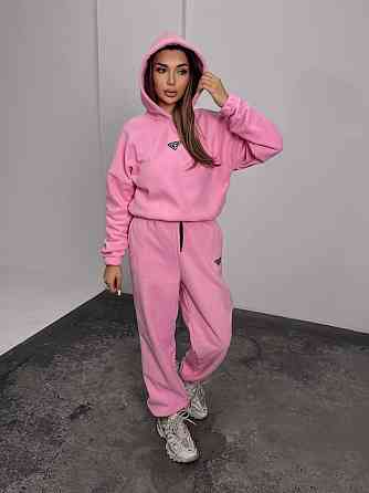 Женский теплый костюм, из флис полара S-M, Розовый Одесса