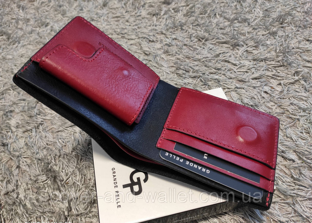 Стильный кожаный кошелек ручной роботы на магнитах Grande Pelle Киев - изображение 1