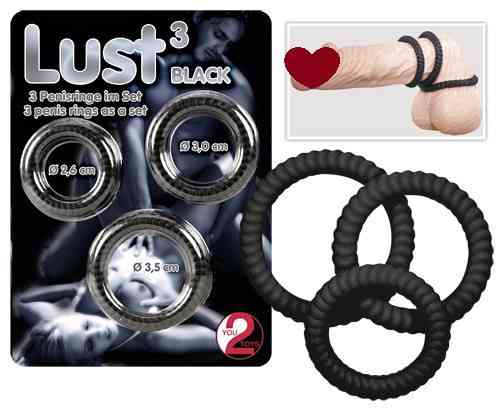 Кольца на пенис Lust (черные) Sex Aura Киев