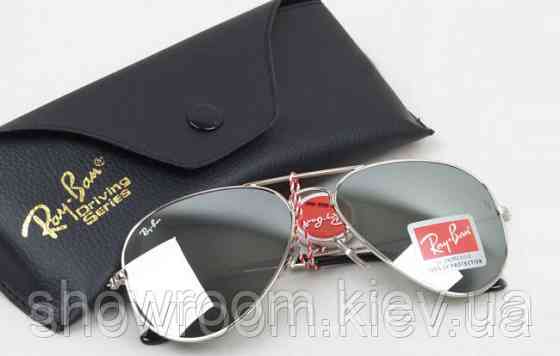 Жіночі сонцезахисні окуляри Ray Ban aviator mirror silver 3026 (2906) Київ