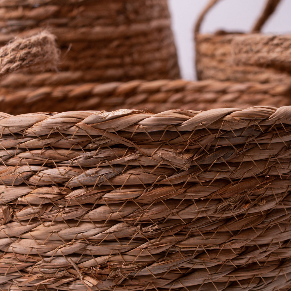 Yiwu Набір кошиків для зберігання речей 3 (шт) універсальні плетені 3/6/9 літрів Коричневий HP- Київ - фото 5