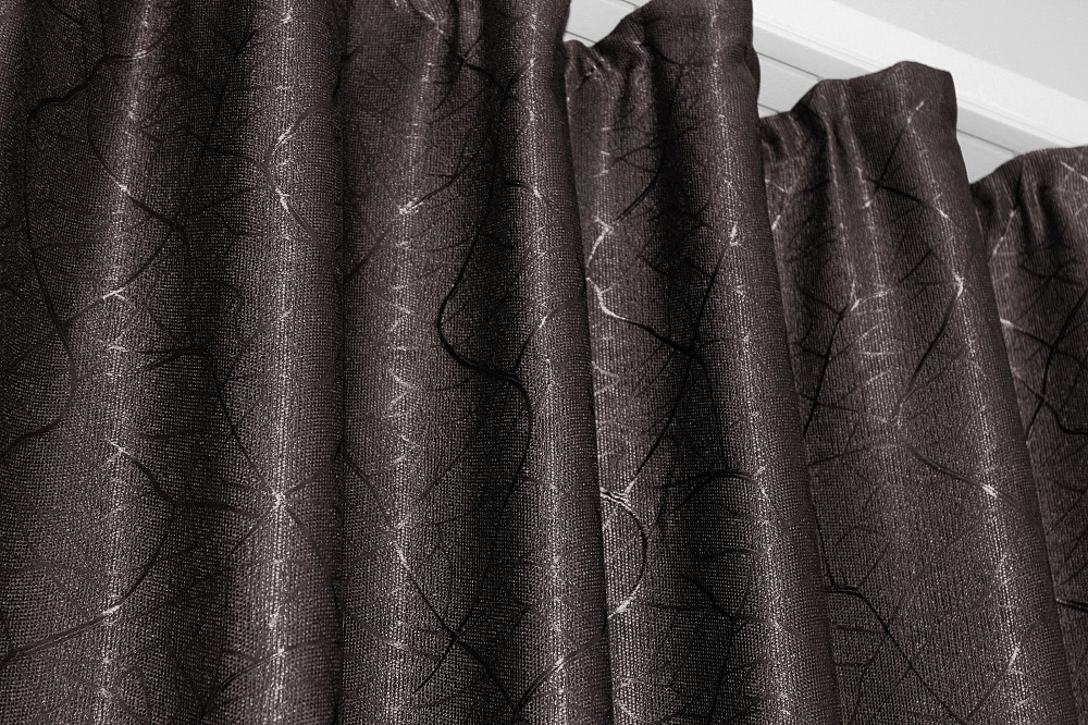 Комплект готовых штор VR-Textil Лен Саванна № 687ш Венге 150х270 см 2 шт (30-466) Киев - изображение 7