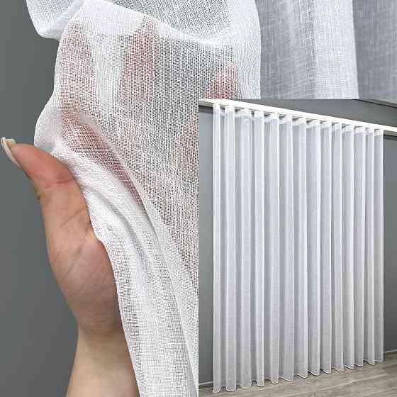 Тюль VR-Textil 2037т Лен Шлифованный однотонный с отблеском Белый 400х270 см (42-1158) Киев