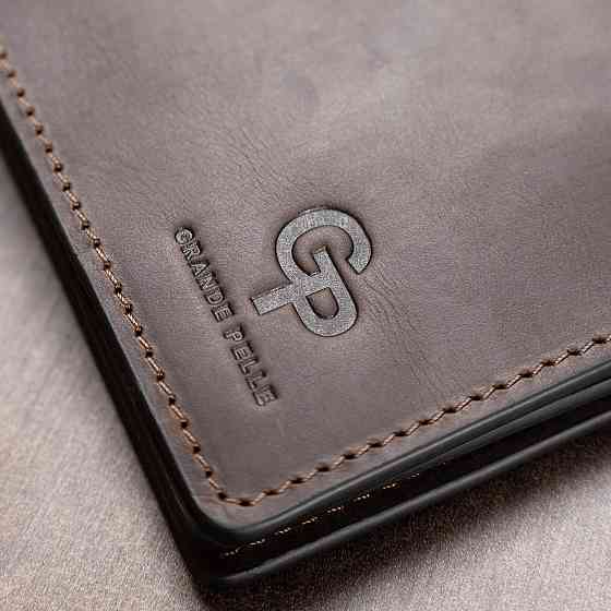 Кожаная винтажная обложка для документов GRANDE PELLE 11537 Коричневый Киев