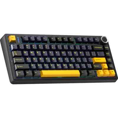 Клавіатура Aula F75 Gasket Greywood V3 switch Hot-Swap PBT Wireless/Bluetooth/USB Black (6948391208626) Вінниця