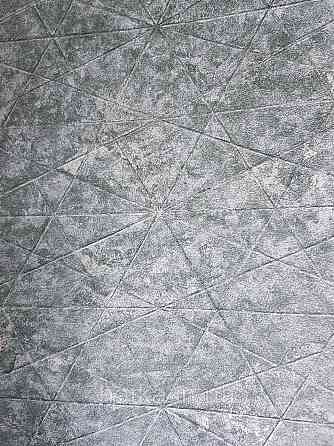 Шпалери вінілові на флізелін Rasch Composition 0,53х10 геометрія смуги фігури під штукатурку зелені срібло Київ