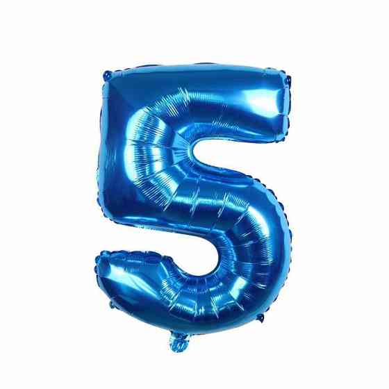 Кулька цифра 5 фольгована 32 дюйма блакитний Київ