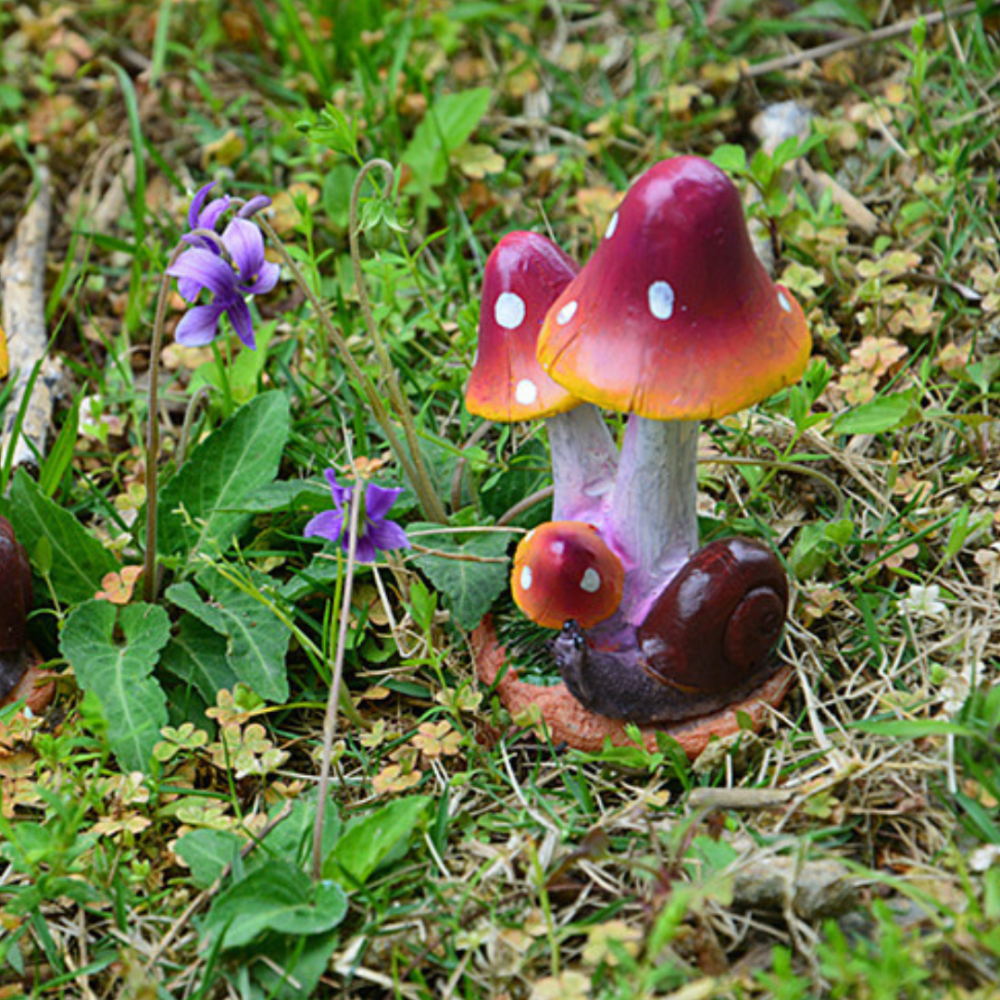 Садовая фигурка гриб с лягушкой из полистоуна 9 х 6 х 5 см Одесса - изображение 4