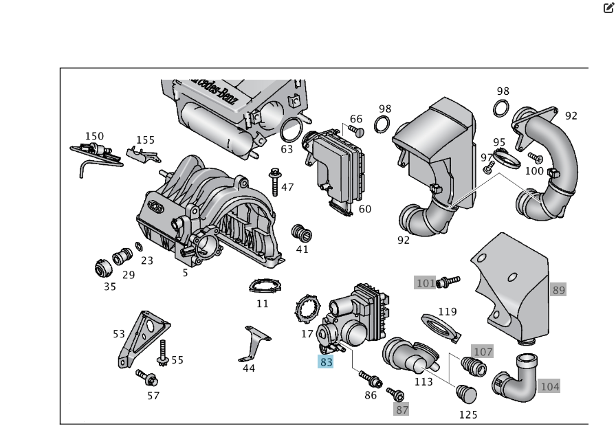 Mercedes-Benz  A1661410225 Дросельна заслінка для A-class W168 M166 Одеса - фото 2
