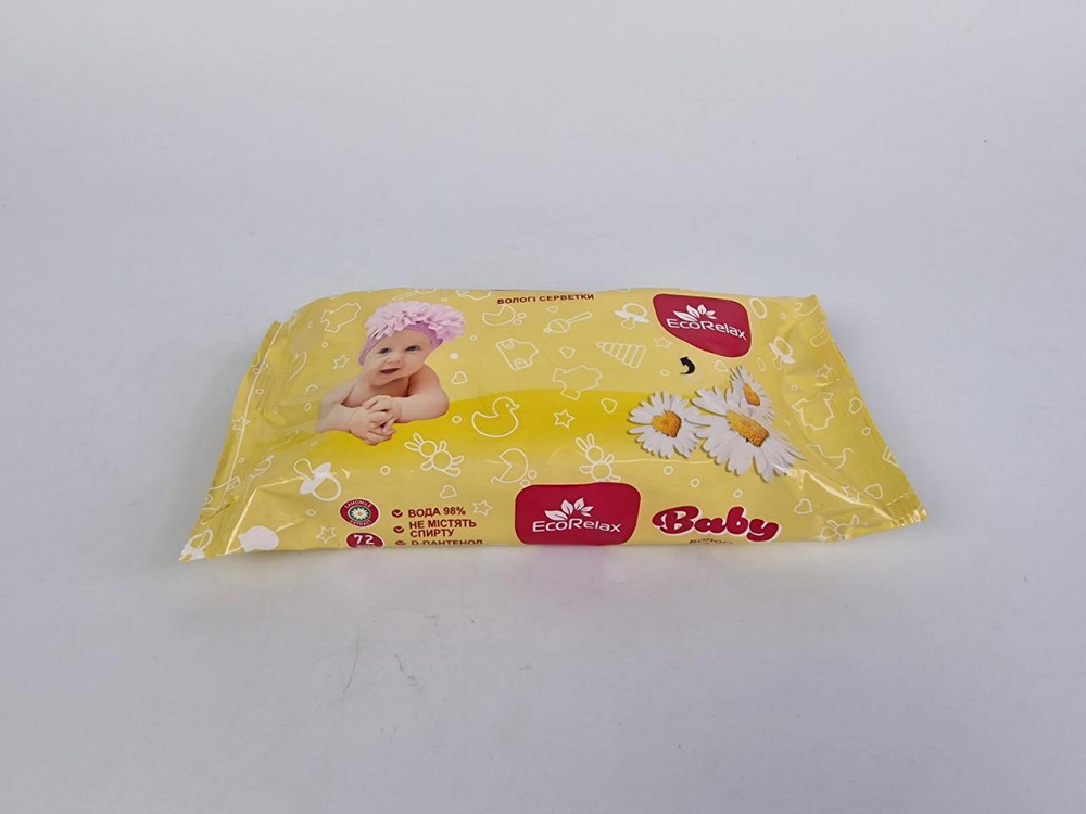 Волога серветка 72 шт "EcoRelax" без клапана (1 пачка) Харків - фото 1