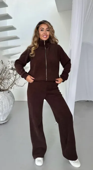 Жіночий теплий вельветовий костюм на флісі Одеса - фото 14