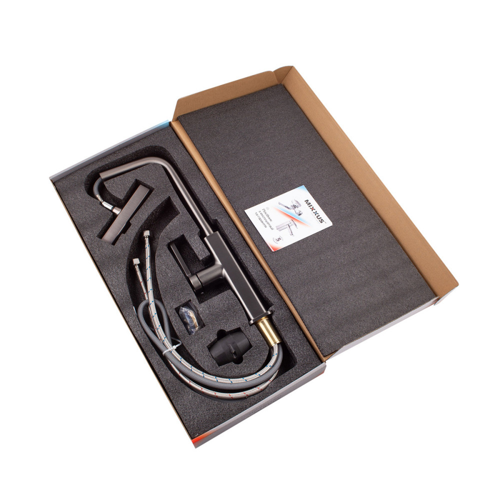 Кухонный смеситель с выдвижным изливом Mixxus Premium HAMMER 014 GRAPHITE (MI6955) Харьков - изображение 2