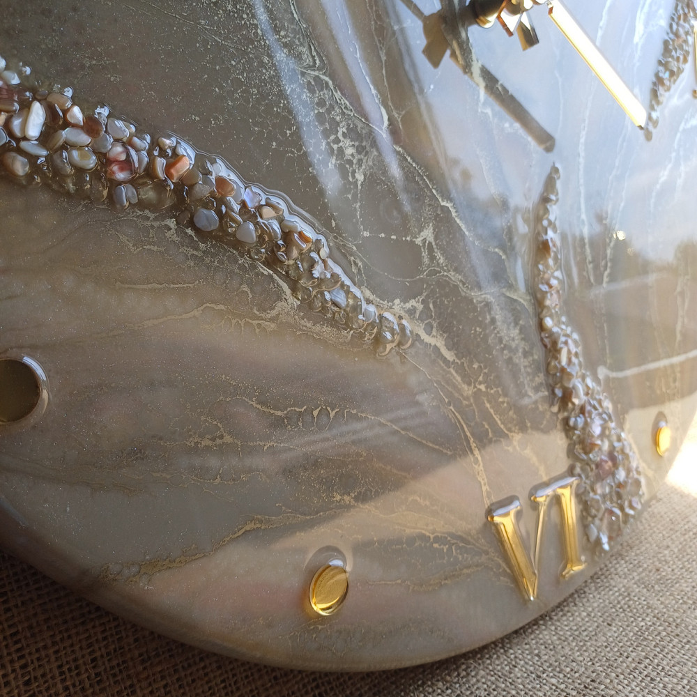 Годинник настінний 40 см з епоксидної смоли ручної роботи Дніпро - фото 7