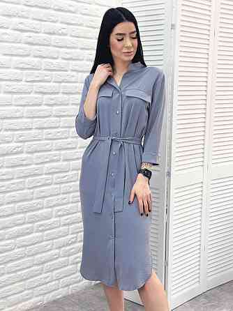 Довга сукня-сорочка з поясом "Marcella" оптом | Батал | Розпродаж моделі Київ