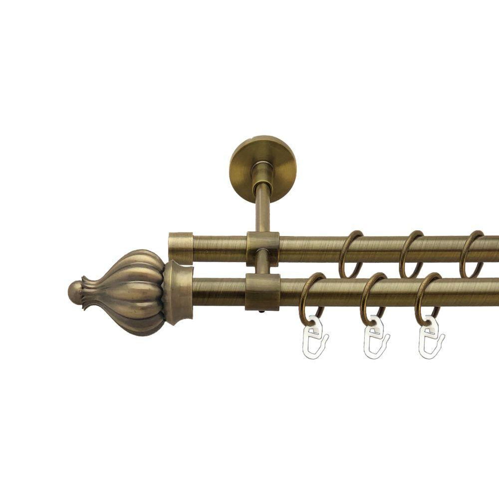 Карниз Orvit Таджа металевий дворядний закритий гладка труба кільце металеве Антик 16\16 мм 200 см (00-00017072) Львів - фото 1