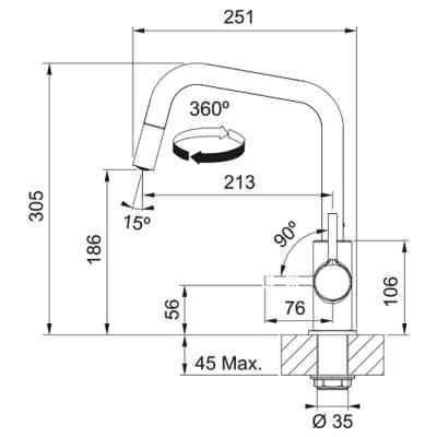 Змішувач Franke Lina U Pull Down (115.0728.477) Вінниця