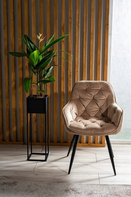 Стілець CHERRY VELVET чорний каркас/беж BL.28 Київ - фото 5