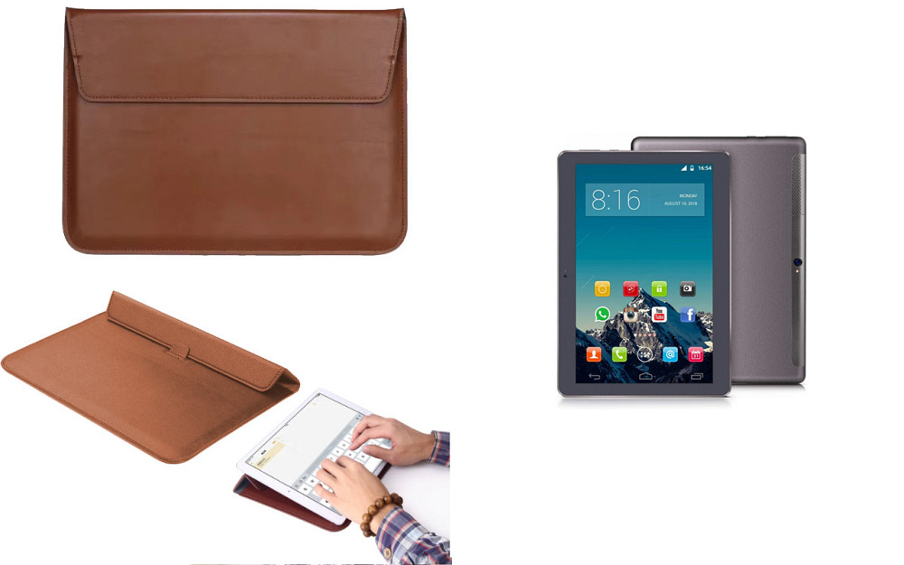 Чохол-конверт VitoCase для Yotopt W109 10.1 IPS Android 7.0, з функцією підставки для планшета Коричневий Київ - фото 1