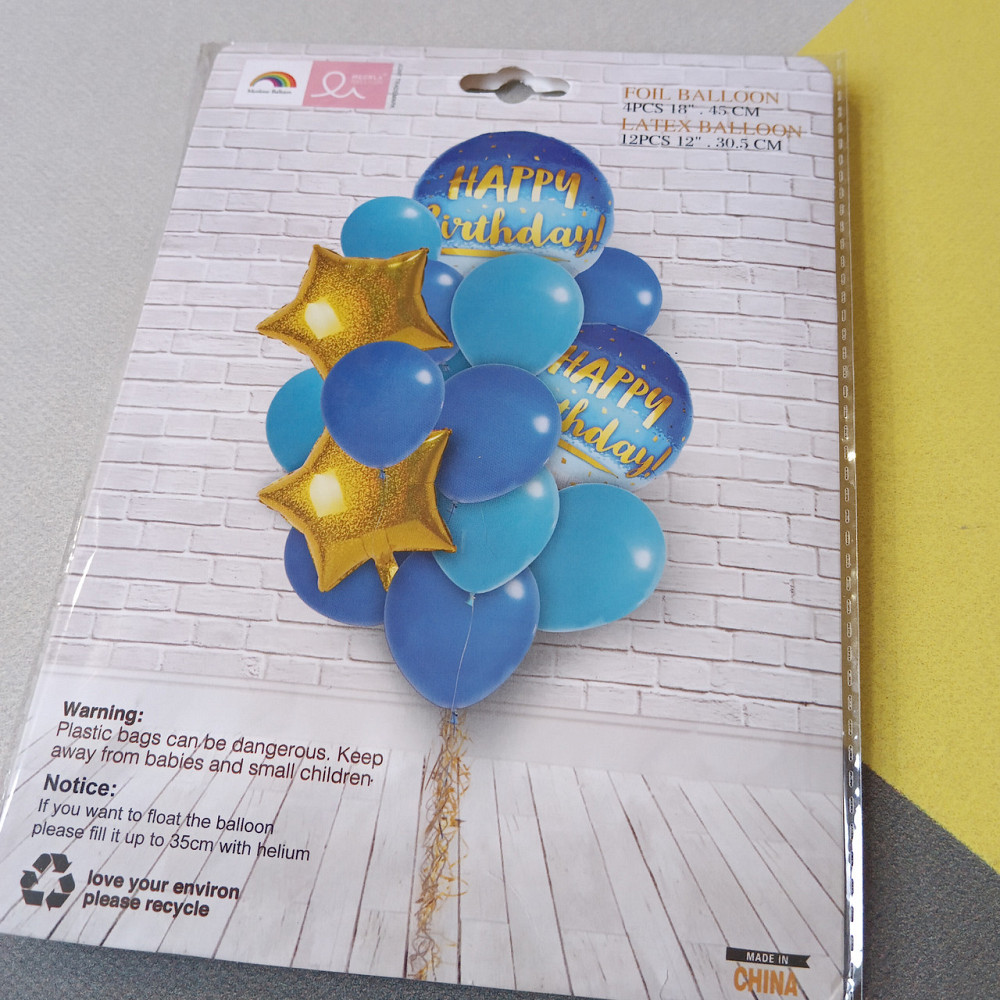 Набор с днем рождения из 16 шт шариков для праздника для фотозоны (16 предметов) Киев - изображение 1