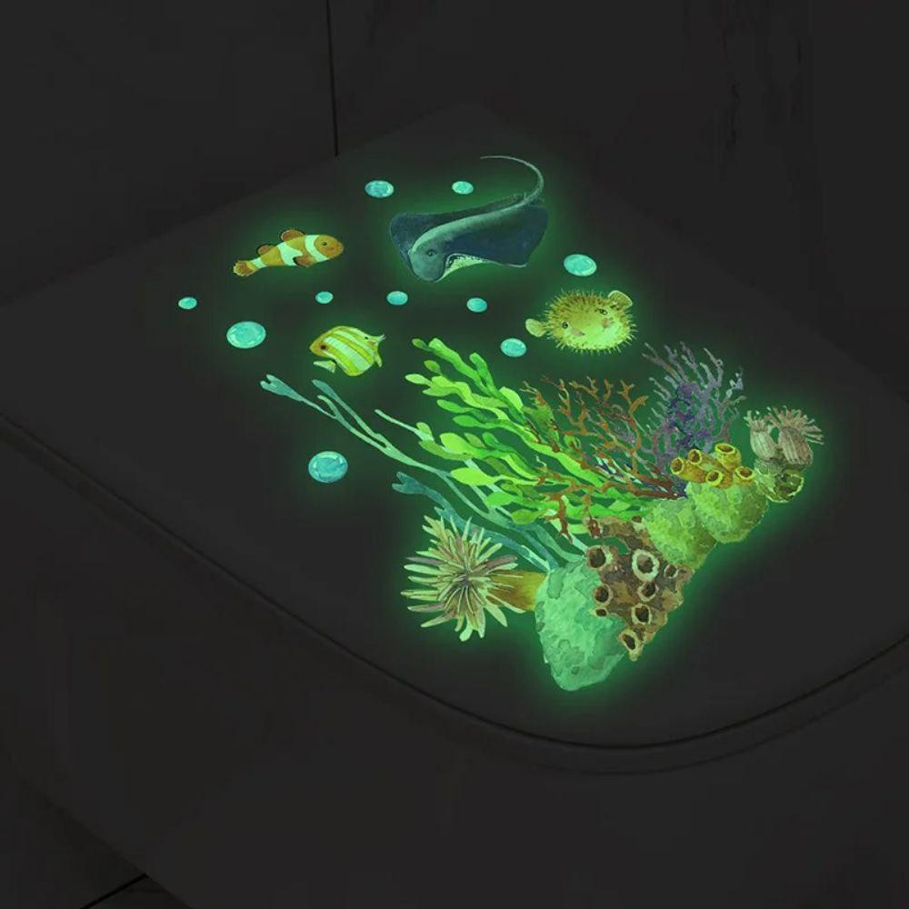 Фосфорна наклейка на унітаз декоративна 20 на 30 см різнобарвний Київ - фото 4