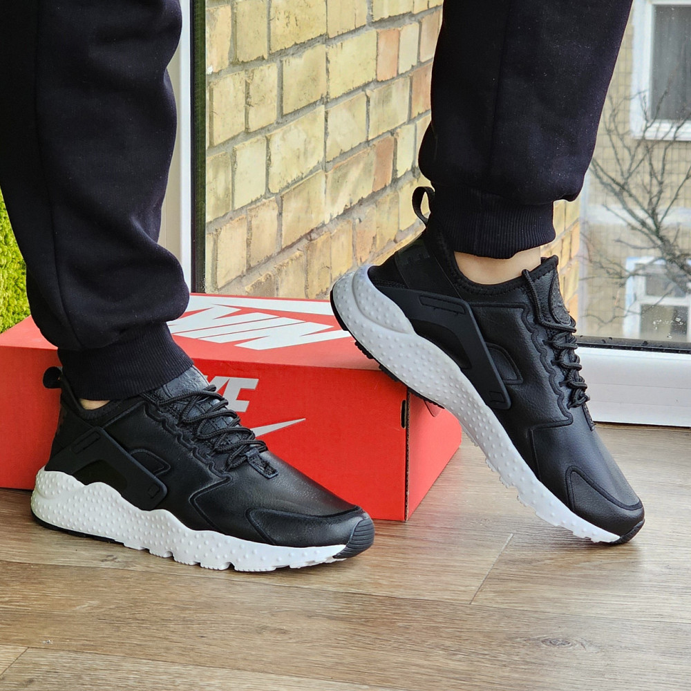 Мужские Чёрные Кроссовки Nike Huarache Кожаные Найк (размеры: 41,42,43,44,45) Видео Обзор Днепр - изображение 10