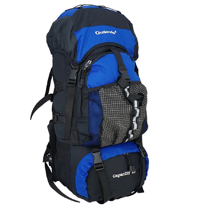 Рюкзак туристичний KAIMAN 55 л чорно-синій Київ - фото 1