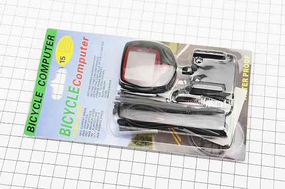 Велокомп'ютер 15-функцій, дротовий, чорний (без батарейок) Crosser 268А Київ