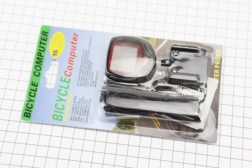 Велокомп'ютер 15-функцій, дротовий, чорний (без батарейок) Crosser 268А Київ - фото 4