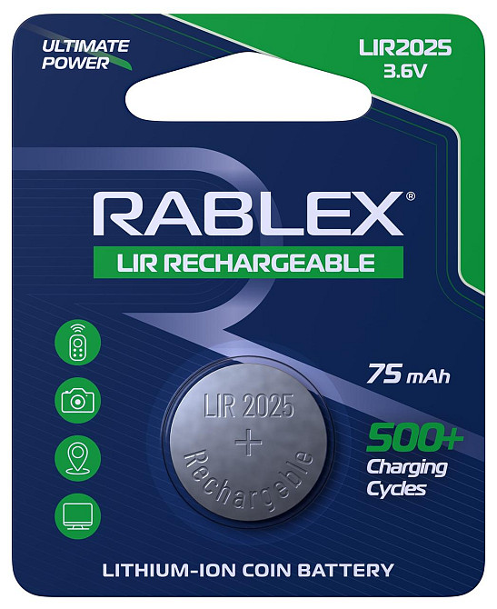 Акумулятор батарейка Rablex LIR2025 3.6v 75mAh Днепр - изображение 1