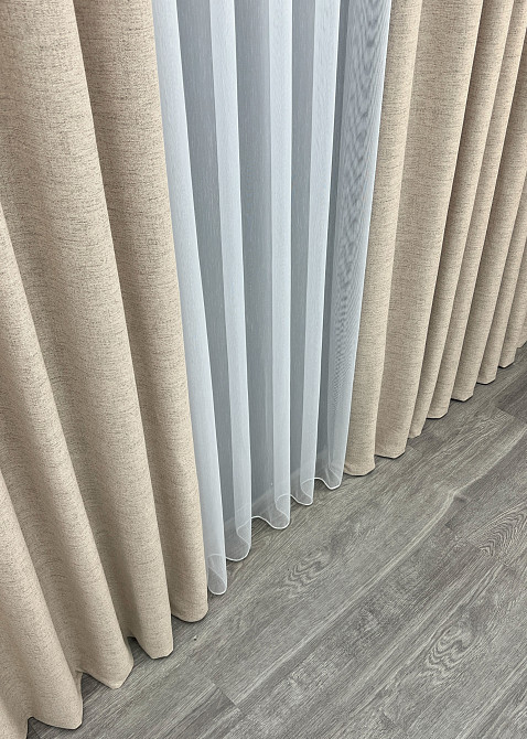 Шторна тканина "TWEED_V" однотонна колір бежевий 1917ш Київ - фото 5