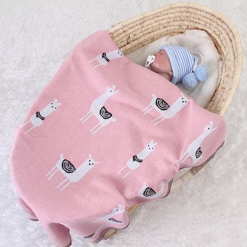 Плед Дитячий Lovely Svi Бавовна 80х100 см В'язаний Рожевий Лама (340821) Київ - фото 3