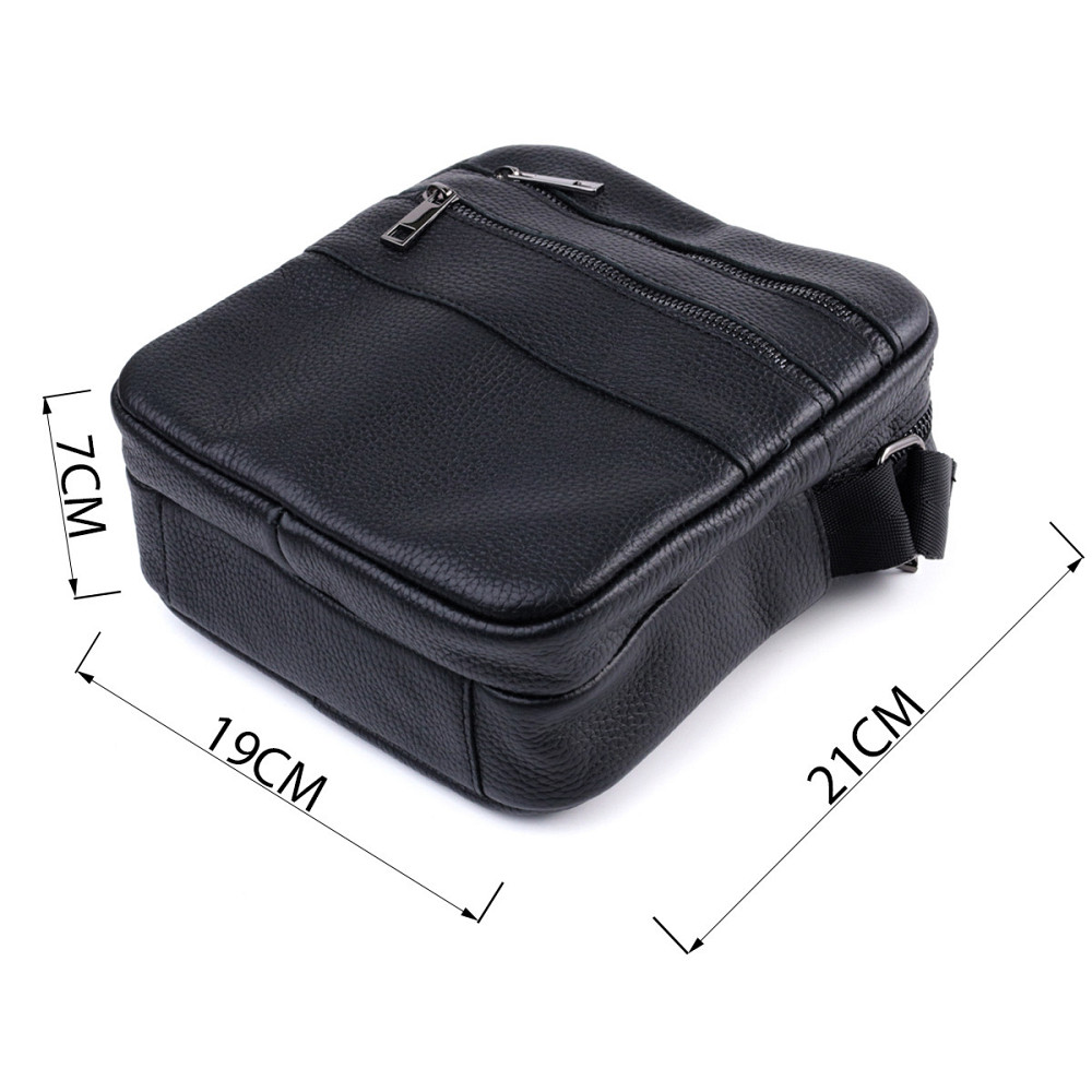 Мужская сумка мессенджер из зернистой натуральной кожи Shvigel 22847 Черная Киев - изображение 9