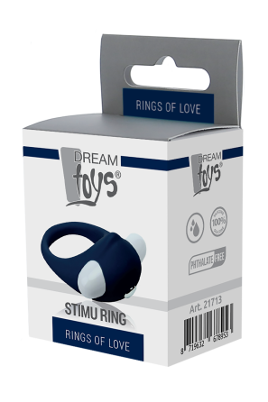 Эрекционное кольцо с вибрацией Dream Toys Rings of Love, синий Sex Aura Киев