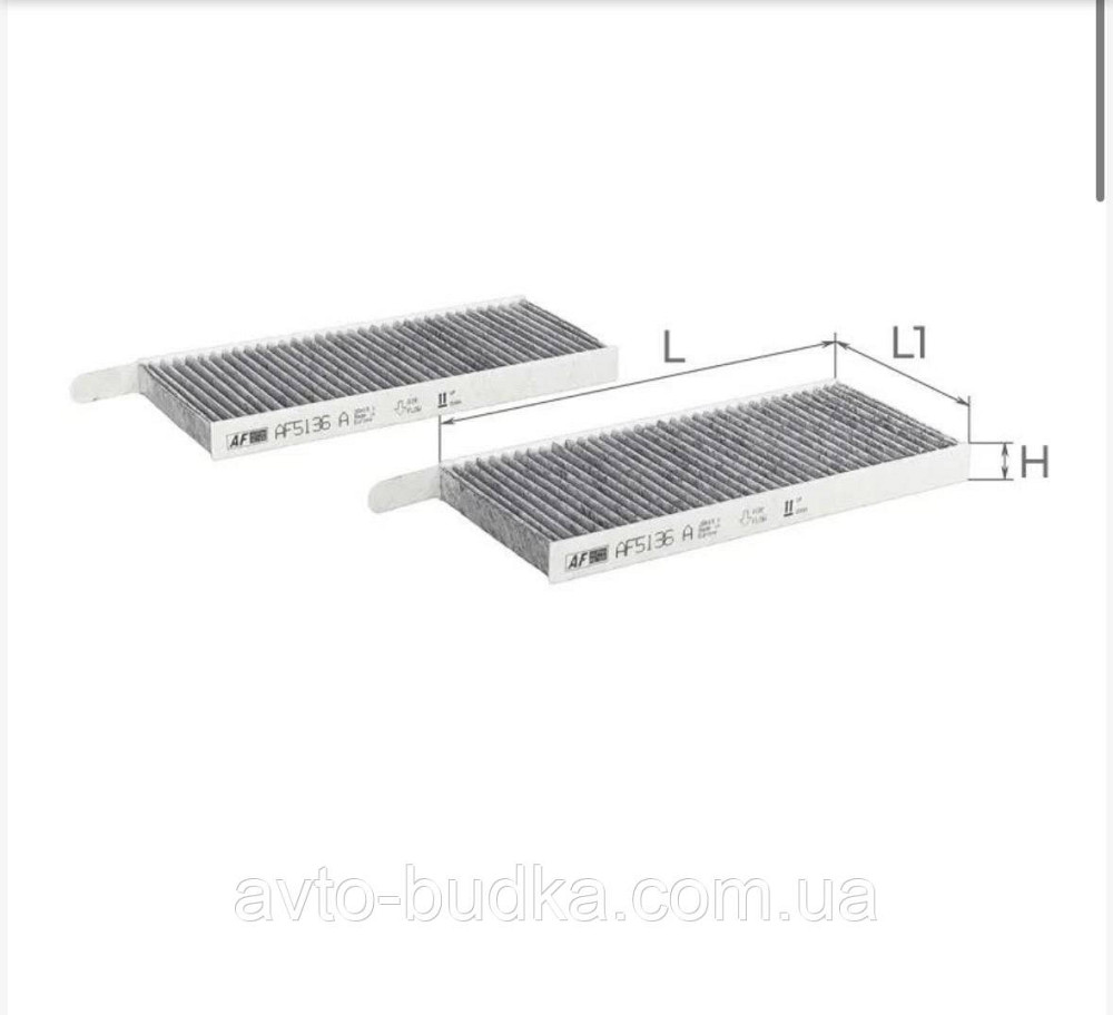 Фільтр салону вугільний Renault Kangoo II/Master III /Opel Movano B (комплект 2 шт.) ALPHA FILTER AF5136a-2 Новий Розділ - фото 1