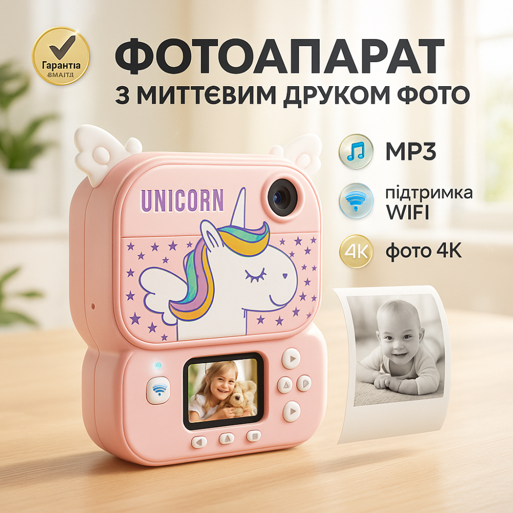 Фотовидеокамера детская, Фотоапарат с мгновенной печатью для ребенка Принтер для печати детей YO-90 Львов - изображение 10