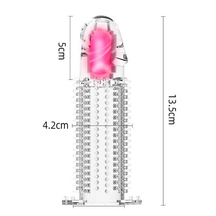 Насадка для збільшення пеніса з вібрацією "IKOKY" - Прозорий - 13,5*4,2 см Вінниця - фото 2
