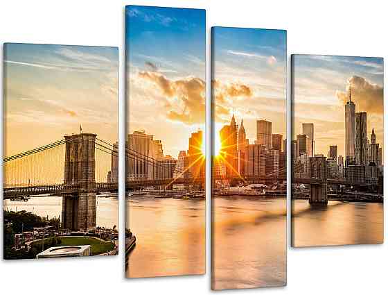 Модульная картина Город Рассвет Art-135_4 110x160 см Киев