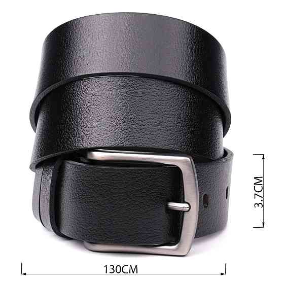 Надежный мужской ремень из натуральной кожи BOND 22950 Черный Киев