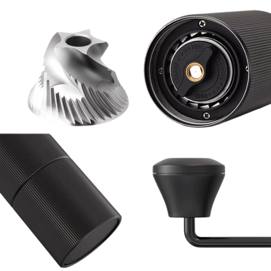 Кофемолка ручной механизм с жерновами из нержавеющей сталли 5 ступеней регулировки помола,алюминиевая Каменец-Подольский